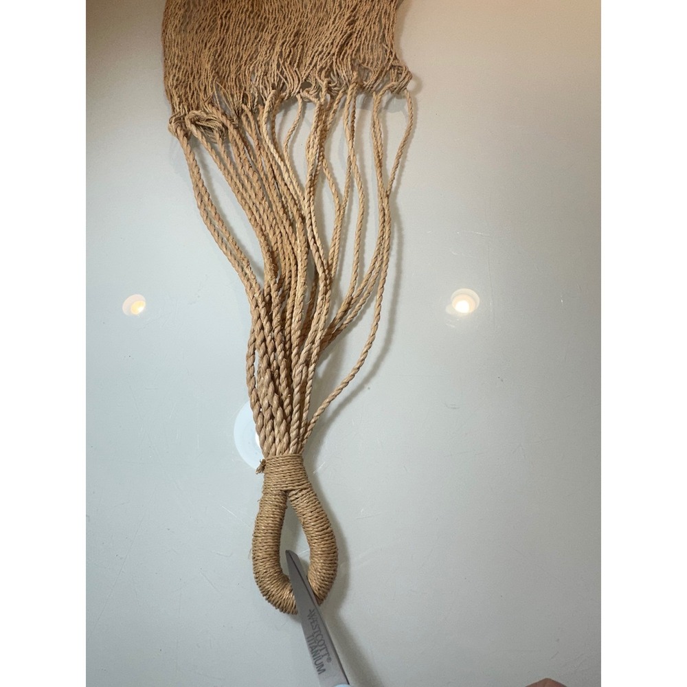 Vintage Hand Woven Sisal Rope Hammock Natural Fiber Mayan Boho Garden 10 ft - Picture 4 of 13